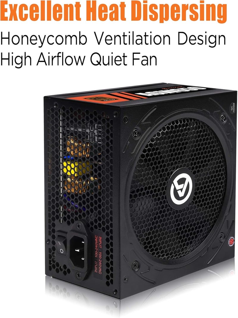 ARESGAME Power Supply 650W 80+ Bronze Certified PSU (, AGW650) - Image 4